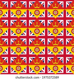british and hampshire flag, seamless pattern. vector background
