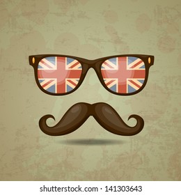 British hipster. Vector illustration