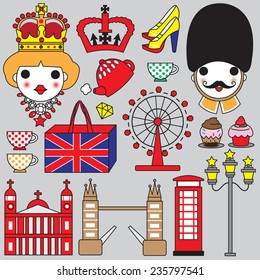 British Icons illustration set