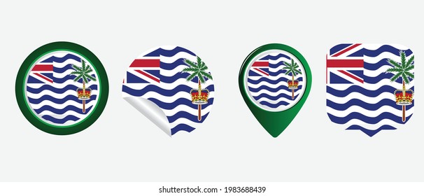 british indian ocean territory flag. flat icon symbol vector illustration
