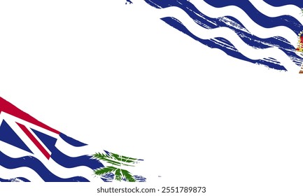 British Indian Ocean Territory Flag with Brush Stroke Effect, Grunge brush stroke. Watercolor painting flag design.