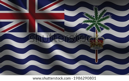 british indian ocean territory flag waving. background for patriotic and national design. vector illustration 