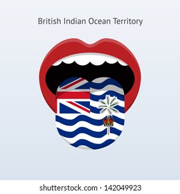 British Indian Ocean Territory language. Abstract human mouth. Vector illustration.