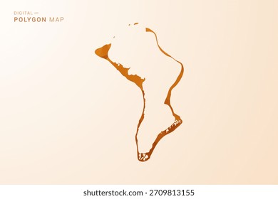 Mapa del Territorio Británico del Océano Índico: Ilustración vectorial de polígono de bajo contenido de polietileno en tono naranja, estilo geométrico limpio, aislado sobre fondo blanco.