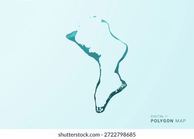 Mapa del Territorio Británico del Océano Índico - Ilustración vectorial de estilo polígono en diseño geométrico azul-verde verde verde azulado bajo poli, silueta mínima moderna.
