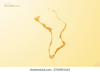 British Indian Ocean Territory Map - Polygon style vector illustration in yellow and orange low poly geometric design, modern minimal silhouette, isolated for infographic.