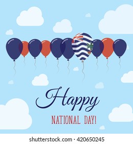 British Indian Ocean Territory National Day Flat Patriotic Poster. Row of Balloons in Colors of the Indian flag.