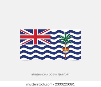 British Indian Ocean Territory Rectangle flag icon with shadow.