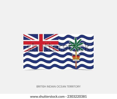 British Indian Ocean Territory Rectangle flag icon with shadow.
