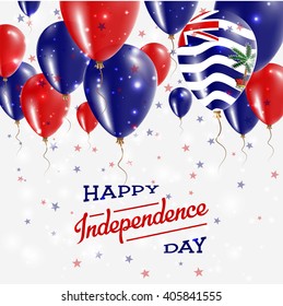 British Indian Ocean Territory Vector Patriotic Poster. Independence Day Placard with Bright Colorful Balloons of Country National Colors. British Indian Ocean Territory Independence Day Celebration.