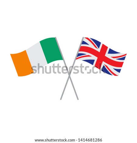 British and Irish flags vector isolated on white background