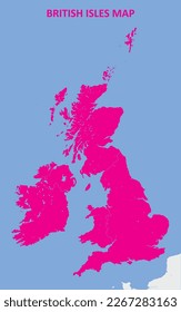 Mapa de islas británicas según proyección de mercator (Vector)