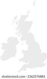 British Isles Map Filled Grey