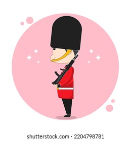 British King's And Queen's Guard Cartoon Vector