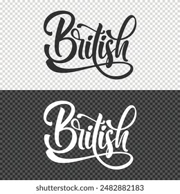 british lettering clipart element design