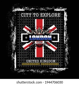 British London , tee graphic typography for print t shirt,illustration stock vector,art, style