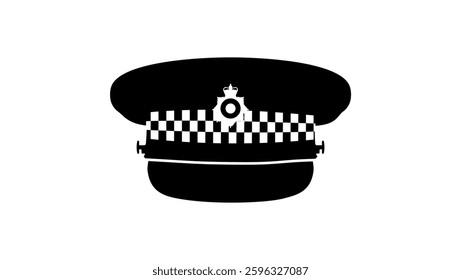 British Metropolitan Policeman hat, black isolated silhouette