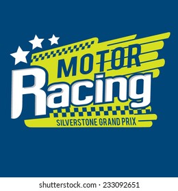  British motor racing typography, t-shirt graphics, vectors 