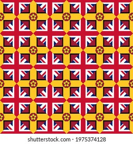 british and northamptonshire flag, seamless pattern. vector background
