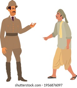 British Officer and Indian Farmer