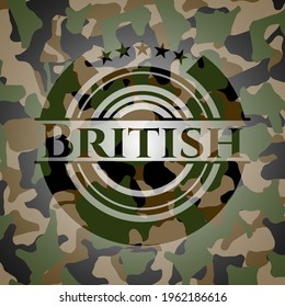 Británicos en patrón de camuflaje. Ilustración vectorial. Detallado. 