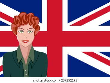 British people front of the flag
