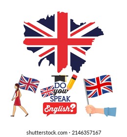 British people graphic vector illustration, British flag. top view, perfect for background and commemorate English day