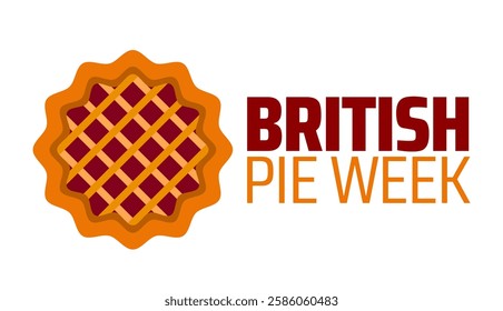 British Pie Week background banner or poster design template. observed every year in March. Holiday concept. Use to any Template, card, poster, placard, template.