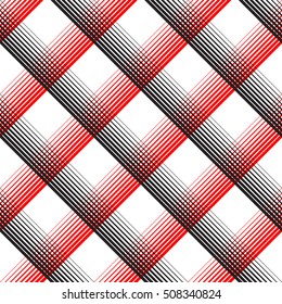 British Plaid Ornament. Abstract Diagonal Thin Line Art Pattern. Wrapping Paper Checks Texture. Seamless Tartan Pattern