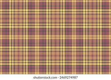 British plaid texture textile, delicate vector background check. Multicolor seamless fabric pattern tartan in red and orange colors.