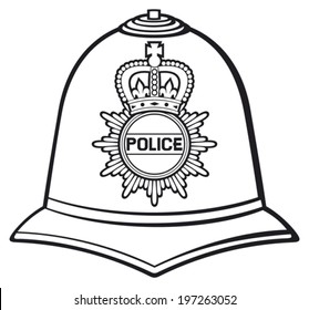 casco de la policía británica (sombrero bobby)