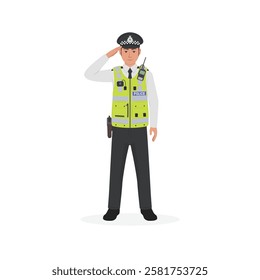 British police officer Salute pride vector illustration