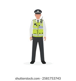 British police officer vector illustration