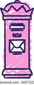 Giz de caixa postal britânico Desenho em cor neon brilhante