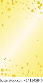 British pound coins falling. Scattered gold GBP coins.  United Kingdom money. Global financial crisis concept. Vector illustration.