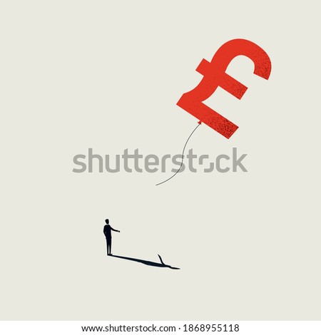 British pound collapse due to brexit vector concept. Symbol of currency devaluation. Eps10 illustration.