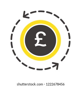 British pound GBP money. Trade arrow coin Vector illustration image