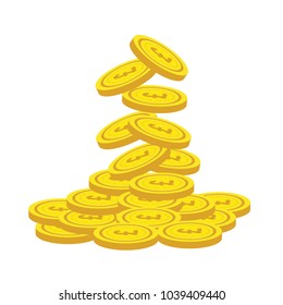 British Pound Gold coin Stack. Financial growth concept with golden coin Pound.