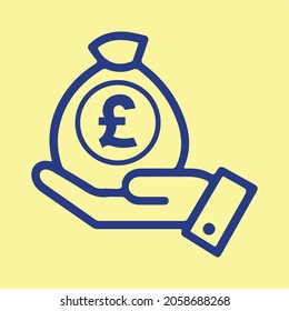 British Pound Hand Fund or Give Money Icon