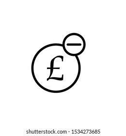 British Pound mini line, icon, background and graphic. The icon is black and white, linear flat, vector, pixel perfect, minimal, suitable for web and print.