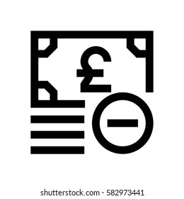 British Pound mini line, icon, background and graphic. The icon is black and white, linear  flat, vector, pixel perfect, minimal, suitable for web and print. 