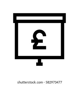 British Pound mini line, icon, background and graphic. The icon is black and white, linear  flat, vector, pixel perfect, minimal, suitable for web and print. 