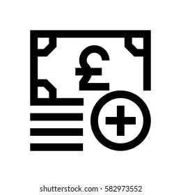 British Pound mini line, icon, background and graphic. The icon is black and white, linear  flat, vector, pixel perfect, minimal, suitable for web and print. 