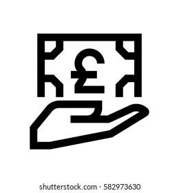 British Pound mini line, icon, background and graphic. The icon is black and white, linear  flat, vector, pixel perfect, minimal, suitable for web and print. 