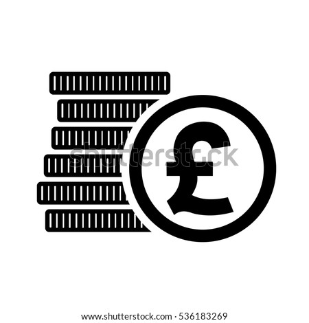 British Pound money coins sign. GBP currency symbol, vector illustration.