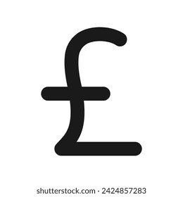 british pound money icon. black isolated white background