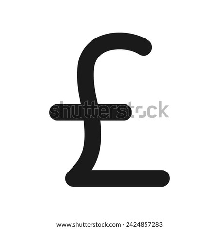british pound money icon. black isolated white background