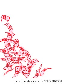 British pound notes falling. Floating GBP bills on white background. United Kingdom money. Attractive vector illustration. Fetching jackpot, wealth or success concept.