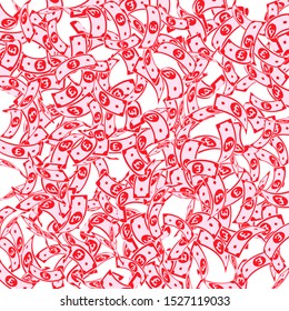 British pound notes falling. Floating GBP bills on white background. United Kingdom money. Awesome vector illustration. Extra jackpot, wealth or success concept.