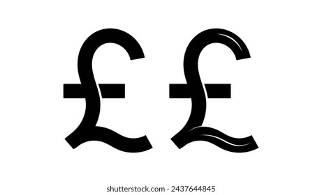 Signo de la libra británica, silueta aislada negra